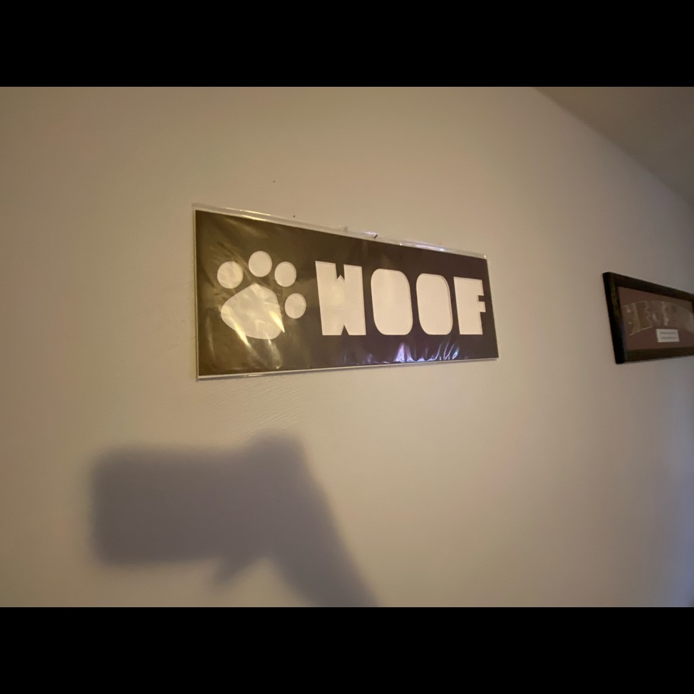 Dog wolf picture frame mat brown